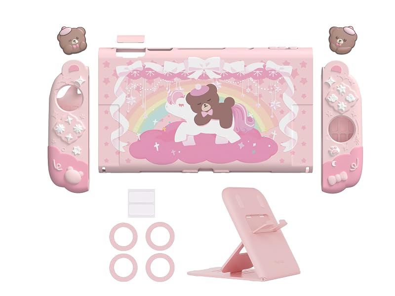 PlayVital Cherry Blossoms Kitten Silicone Grip & PC Shell Case for Nintendo Switch 2