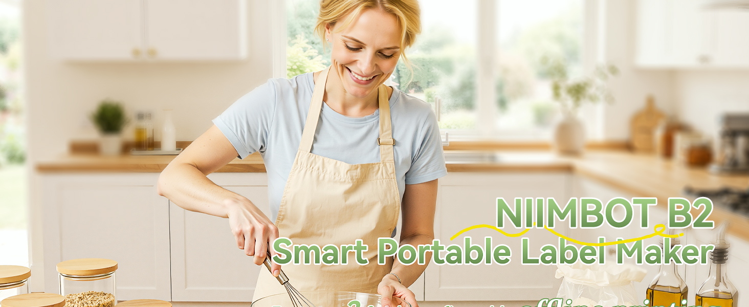 NIIMBOT B2 Label Maker Machine with Tape, Portable Bluetooth Label Printer with Multiple Templates