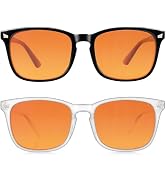 Vbewo 2 Packs Professional Sleep Glasses with 98.7% Blue Light Blocking Dual AR Coatings Amber Le...