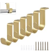 Hoowen 6 Pack Ceiling Curtain Rod Brackets, Sturdy Metal Curtain Rods Holders with Screws for 1 I...