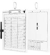 HIGHRAZON Football Coaches Clipboard, White Double-Sided Dry Erase Coach Clipboard, Football Whit...