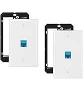 Iwillink 10Gbps Ethernet Wall Plate CAT6A, 1-Port Keystone Wall Plate and Jack Outlet, RJ45 Wall ...
