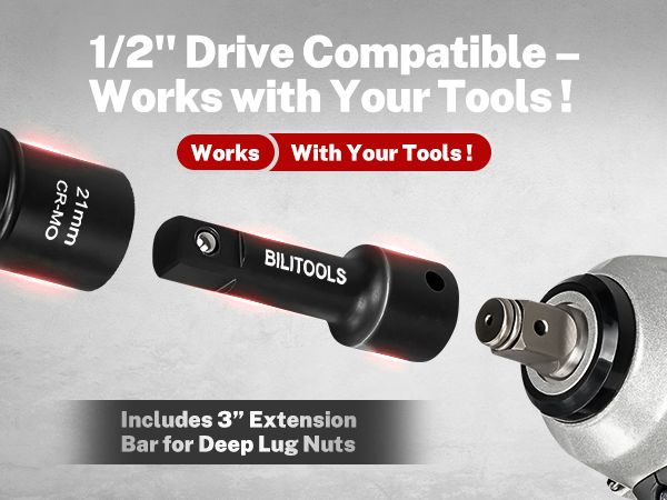 Lug Nut Impact Socket Set
