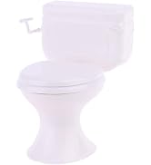 White Toilet Dollhouse Miniature Furniture Vintage Bathroom Model Toilet Pretend Dollhouse Access...