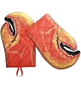 orimetre Crab Claw Shaped Oven Mitts, Heat-Resistant Baking Gloves, Non-Slip Hot Gloves for Cooki...