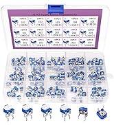 Taiss 150PCS Variable Resistor Potentiometer 6mm Potentiometer kit 15 Values 100 Ohm- 2M Ohm Pote...