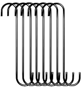 DINGEE 8 Pack Extra Large 10 inch S Hooks for Hanging,S Shaped Hook Heavy Duty,Black Long S Hooks...