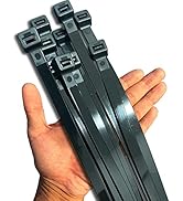 Black Zip Ties Heavy Duty 20 Inch Outdoor, 250lb Extra Large Cable Tie Wraps Long Plastic Wire Ti...