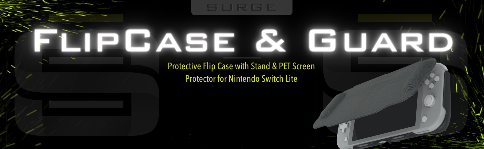Surge Flip Case & Guard PET Screen Protector & Case for Nintendo Switch Lite
