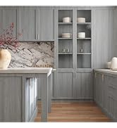BESWEE Light Grey Wood Grain Contact Paper for Countertops Waterproof Thick Peel and Stick Faux W...
