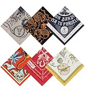 BAHABY 6 Pack 22"x22" Lightweight Bandanas for Women & Men 100% Cotton Bandana