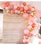 iPartycool Pink Balloons Garland Arch Kit, 129pcs Rose Gold Balloons Different Sizes Metallic Lat...