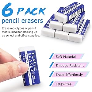 Pencil Erasers Large White Erasers