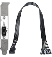 PC Power Switch Extension Cable with PCIe Bracket (11.8 inch), 9-Pin Front Panel Header Adapter –...