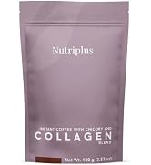 FARMASi Nutriplus Instant Coffee with Chicory and Collagen, Medium Roast Soluble Coffee Blend, Lo...