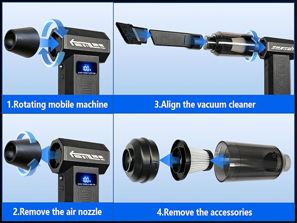 Mini Blower Compressed Air Duster Electric Air Duster, 4-Gear Adjustable