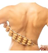 Tuuli Accessories – Back Massager with Rollers and Rope, Multi-Functional Back Roller and Neck Ma...