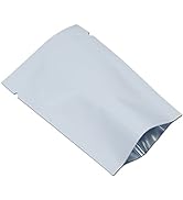 PABCK 200 Pieces White Metallic Mylar Foil Open Top Sealable Bags 2.4x3.5 inch (Inside Size 2x3.1...