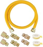 PLUMBINGMASTER 72" Flexible yellow Coated Corrugated line kit for Dryer Stove Range, Flexible Sta...