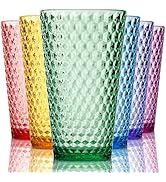 Bravario Laguna Plastic Drinking Glasses, Premium Quality Durable BPA-Free Water Tumblers, Dishwa...