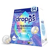 Dropps UltraWash Plus Dishwasher Detergent, Unscented (64 Pods) - Triple Action Biobased Power De...