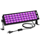SHGPODA 100W LED Black Light Bar, IP66 Waterproof Blacklight with 6ft Cord+Plug+Switch, Black Lig...