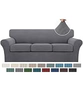 Turquoize 4 Piece Sofa Covers for 3 Cushion Couch Sofa Slipcover Soft Couch Cover for Dogs-Washab...