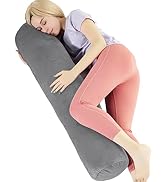 1 MIDDLE ONE Body Pillow for Adults, Bolster Pillow with Removable Velvet Cover, Long Round Cervi...