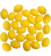 Jowxsx 6 Pieces Mini Artificial Lemons for Home Decor, Yellow Lemons Fruit Props, Fake Lemons Fru...