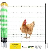 Electric Fence Netting - Chicken Fences for The Yard Semi-Rigid Net for Livestock or Poultry Fenc...