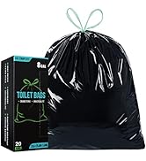 TRIPTIPS Portable Toilet Bags 20 Count Drawstring 8 Gallon Camping Toilet Bags Toilet Waste Bags ...