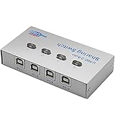 SinLoon Printer Splitter,USB Printer Sharing Switch4 Ports,4 PCs Share 1 USB Device,High Speed Sh...