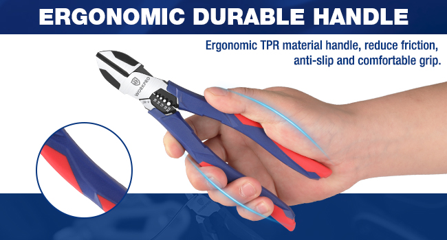 WORKPRO 7.5 Inch Diagonal Cutting Pliers CRV Steel Wire Cutters with Wire Stripper