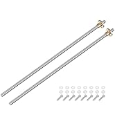 uxcell 2 Pcs 350mm / 14 Inch Tr8x8 Stainless Steel Lead Screw with T8 Brass Nut - [ Acme Thread, ...