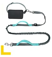 Fida 3-in-1 Hands Free Dog Leash with Zipper Pouch, Bungee & Reflective Straps – Adjustable 5-8ft...