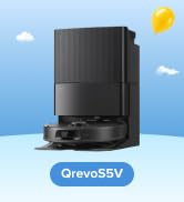 roborock Qrevo S5V Robot Vacuum and Mop, FlexiArm Edge Mopping, 12,000Pa Suction, Dual Zero-Tangl...