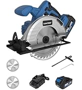 LUXTER Cordless Brushless Circular Saw 6.5 Inch Blade with 4.0Ah Battery and Charger Electric Cir...