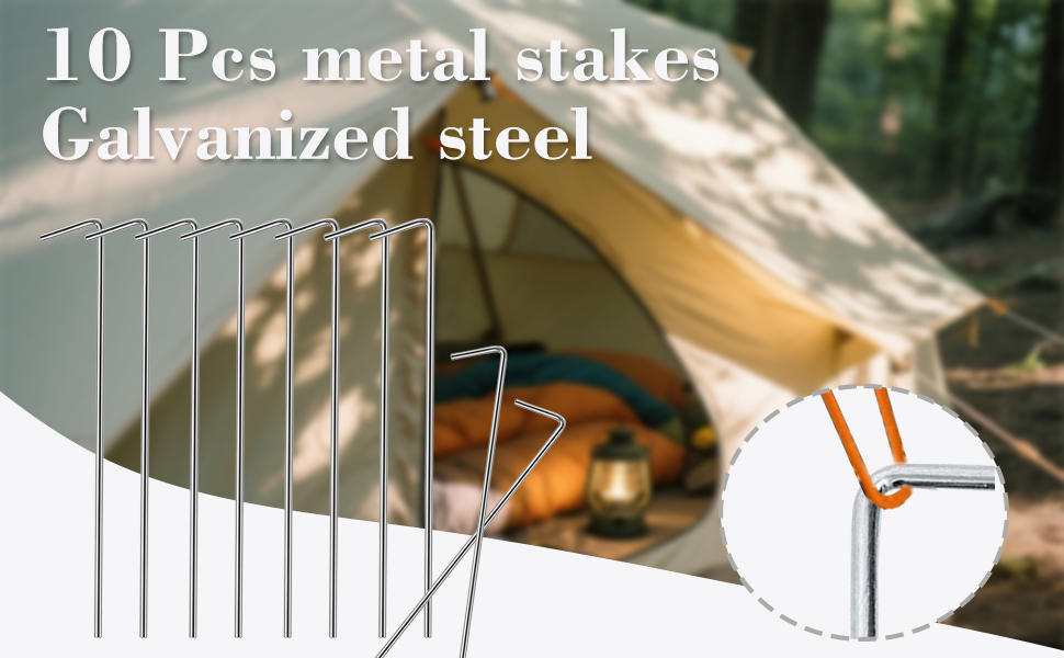 10 Pack Tent Stakes