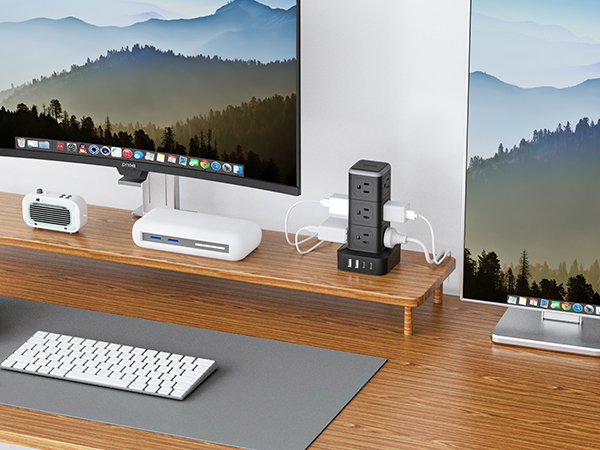 outlet tower with usb ports with surge