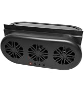 Shkalacar USB & Solar Powered Car Window Exhaust Fan with 3 Air Outlet, Solar Ventilation for Veh...