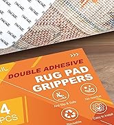 BAGAIL 16 Pcs Rug Gripper Pad, Non Slip Rug Corner Grippers for Hardwood Floors, Strong Adhesive ...