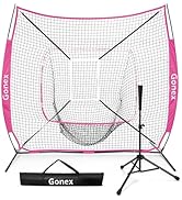 Gonex 7' x 7' Baseball Softball Practice Net Set with Batting Tee for Hitting and Pitching Battin...