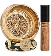 Tibetan Singing Bowls, Authentic Meditation Sound Bowls Handcrafted in Nepal for Yoga, Chakra Hea...