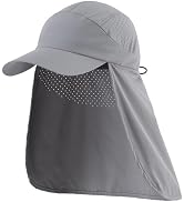 Connectyle Men's Sun Hat with Neck Flap Adjustable Breathable UPF 50+ Sun Protection Baseball Cap...