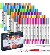 Halobios 120 Dual Tip Art Marker Pens, Color by Number Markers, Professional Brush & Fine Tips Co...