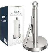 theaoo Heavy-Duty Stainless Steel Paper Towel Holder with Tension Arm – Easy One-Handed Tear, Mod...