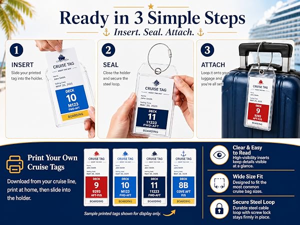 CRUISE LUGGAGE TAG HOLDERS