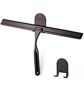 HOME SO 12” Shower Squeegee in Bronze Finish; Effective Rubber Blade Squeegee for Windows, Glass ...