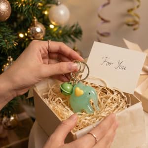 Green elephant keychain in a gift box, perfect women's purse charms