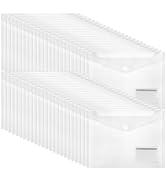 ABSOFINE 48 Pack Plastic Envelope File Folders, Transparent Folders for Documents A4 Letter Size ...